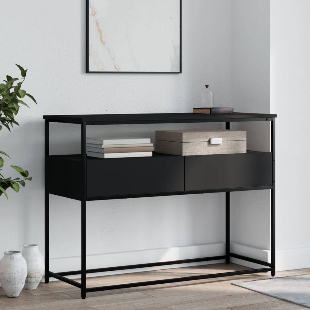 Console Table Black 100x40x75 cm Engineered Wood