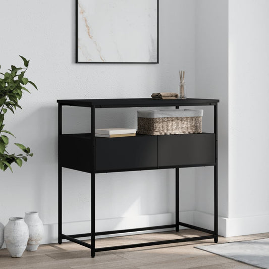 Console Table Black 75x40x75 cm Engineered Wood