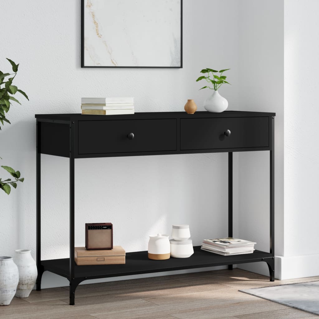 Console Table Black 100x34.5x75 cm Engineered Wood