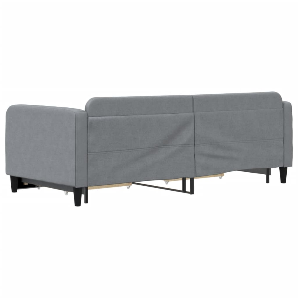 Daybed with Trundle and Drawers Light Grey 92x187 cm Single Size Fabric