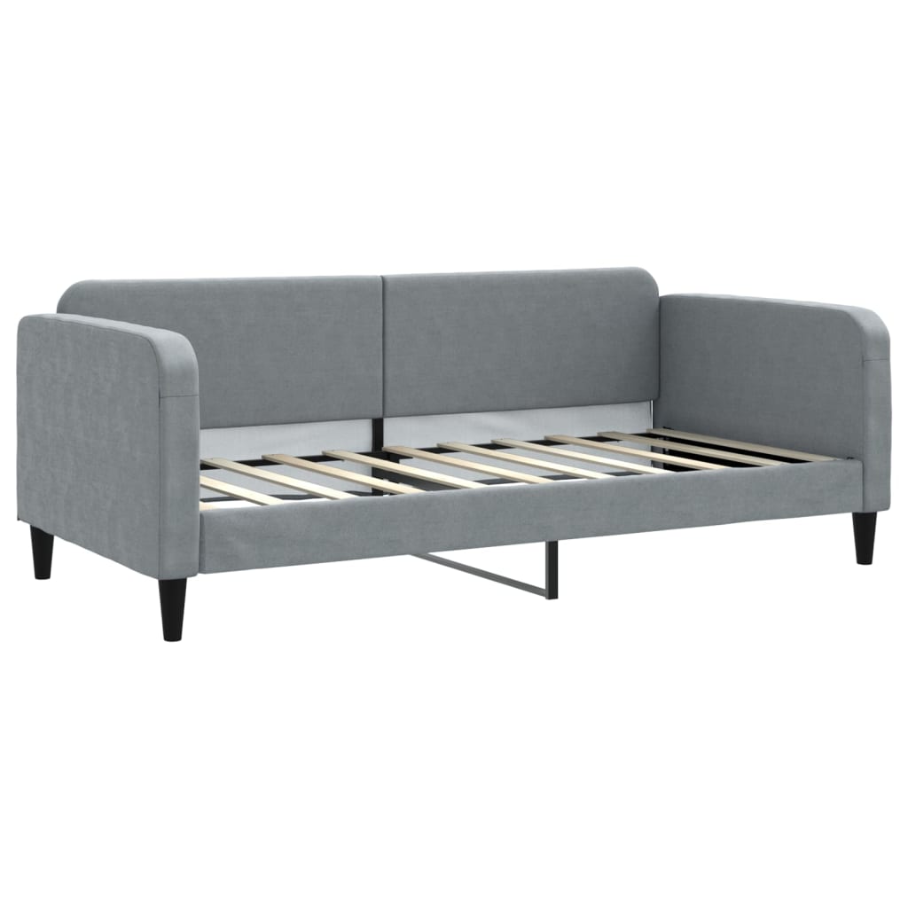 Daybed with Trundle and Drawers Light Grey 92x187 cm Single Size Fabric