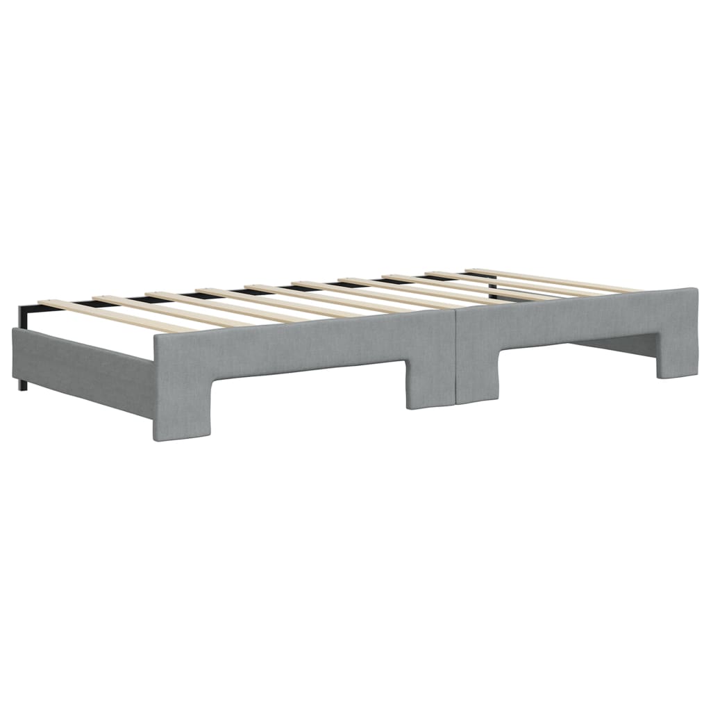 Daybed with Trundle and Drawers Light Grey 92x187 cm Single Size Fabric