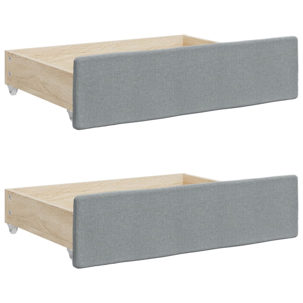 Daybed with Trundle and Drawers Light Grey 92x187 cm Single Size Fabric