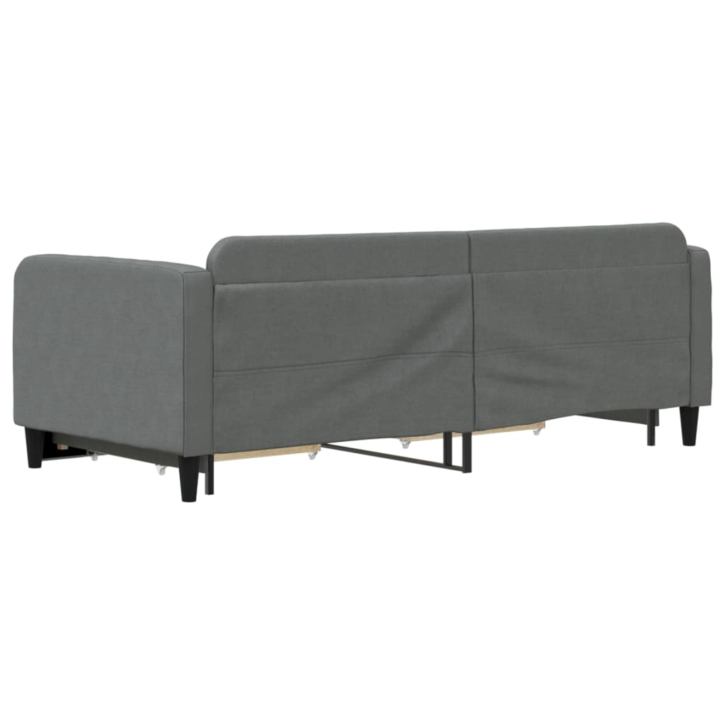 Daybed with Trundle and Drawers Dark Grey 92x187 cm Single Size Fabric