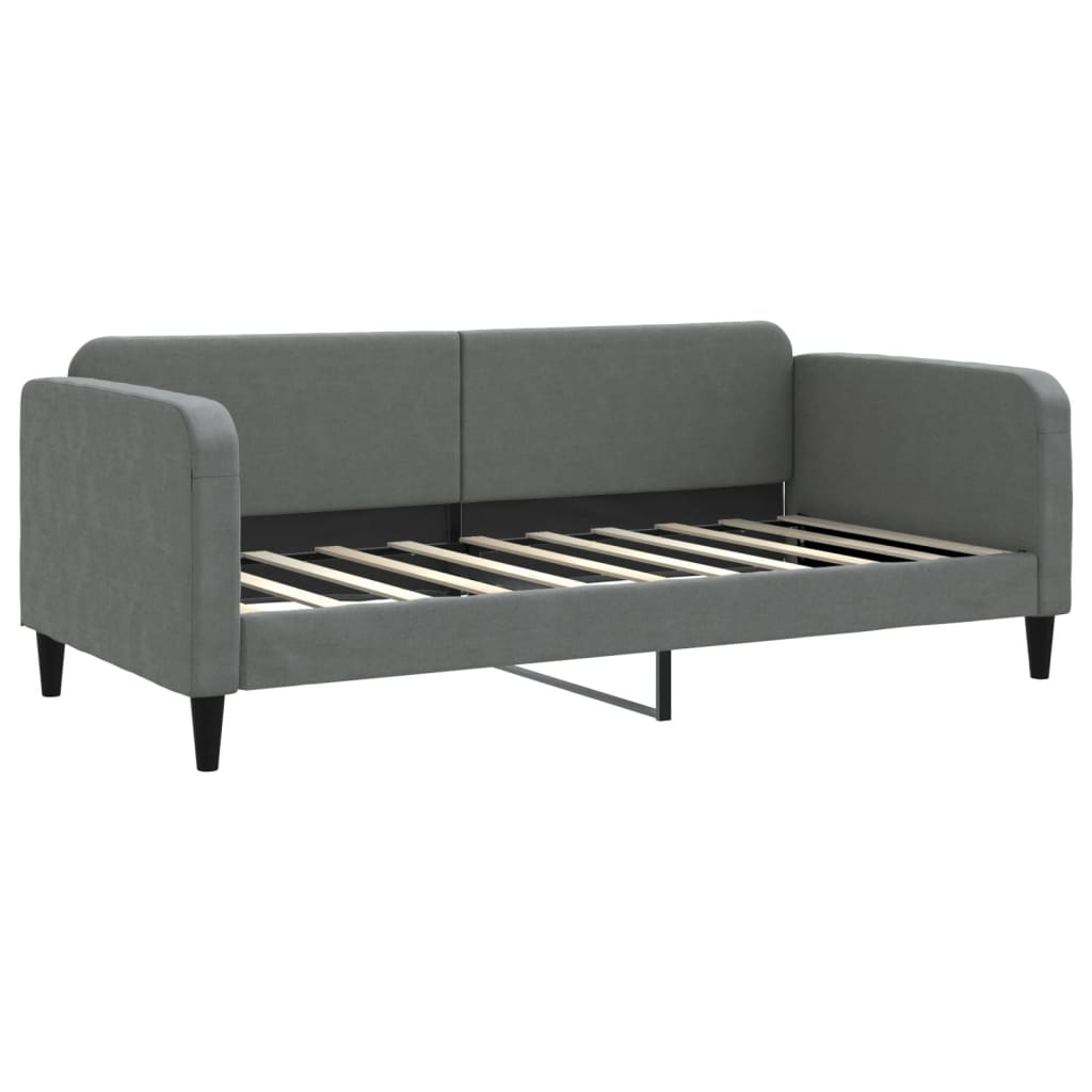 Daybed with Trundle and Drawers Dark Grey 92x187 cm Single Size Fabric