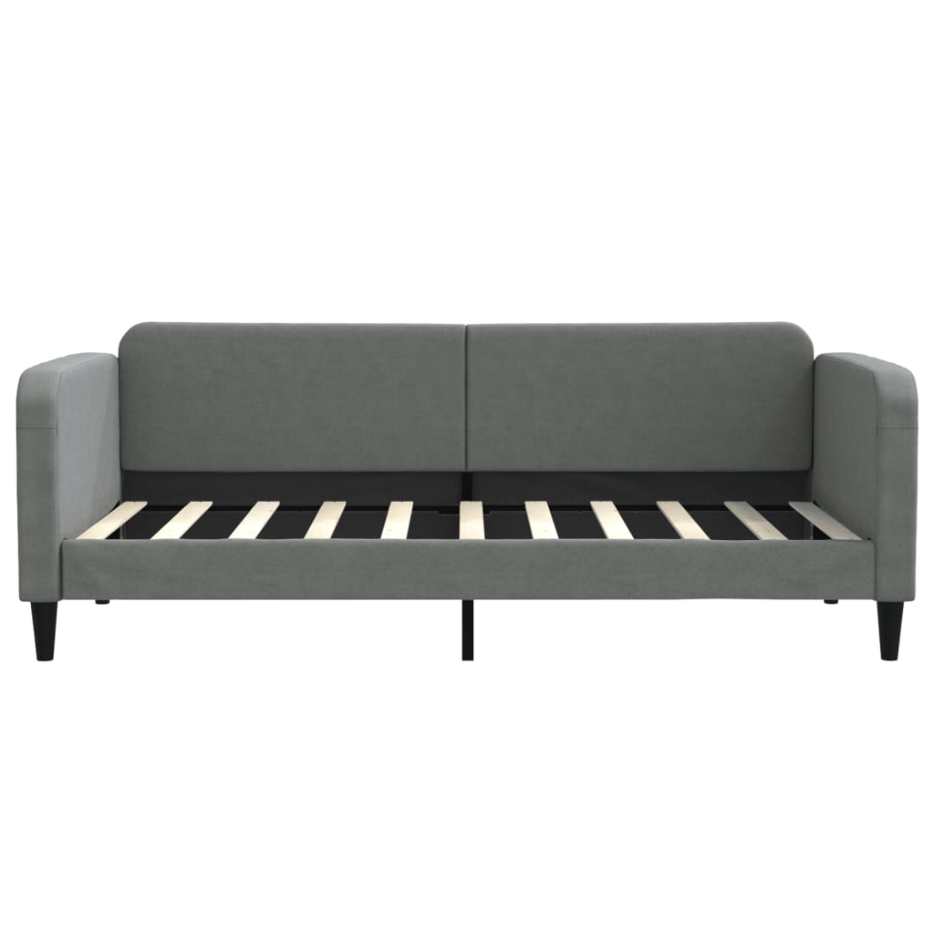 Daybed with Trundle and Drawers Dark Grey 92x187 cm Single Size Fabric