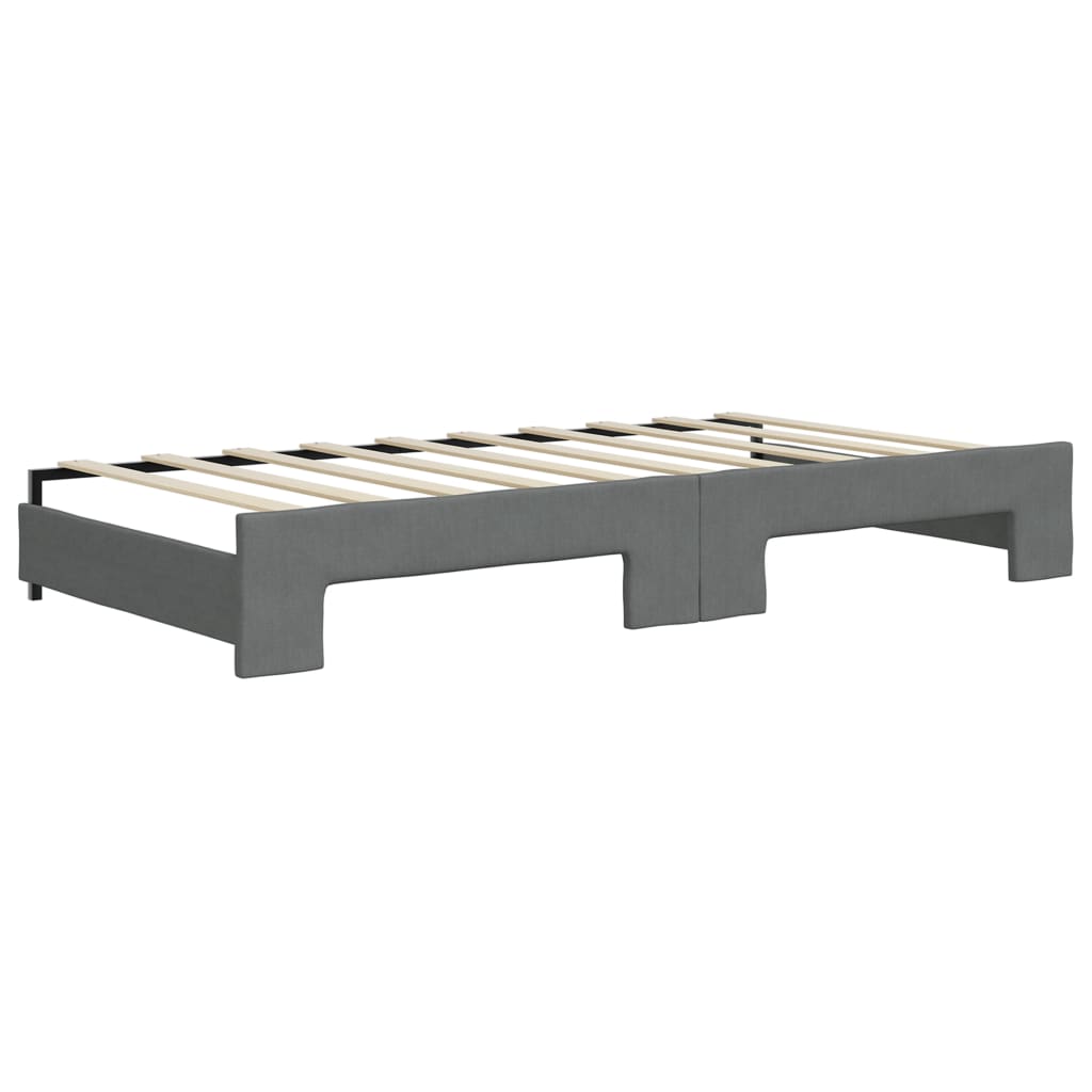 Daybed with Trundle and Drawers Dark Grey 92x187 cm Single Size Fabric