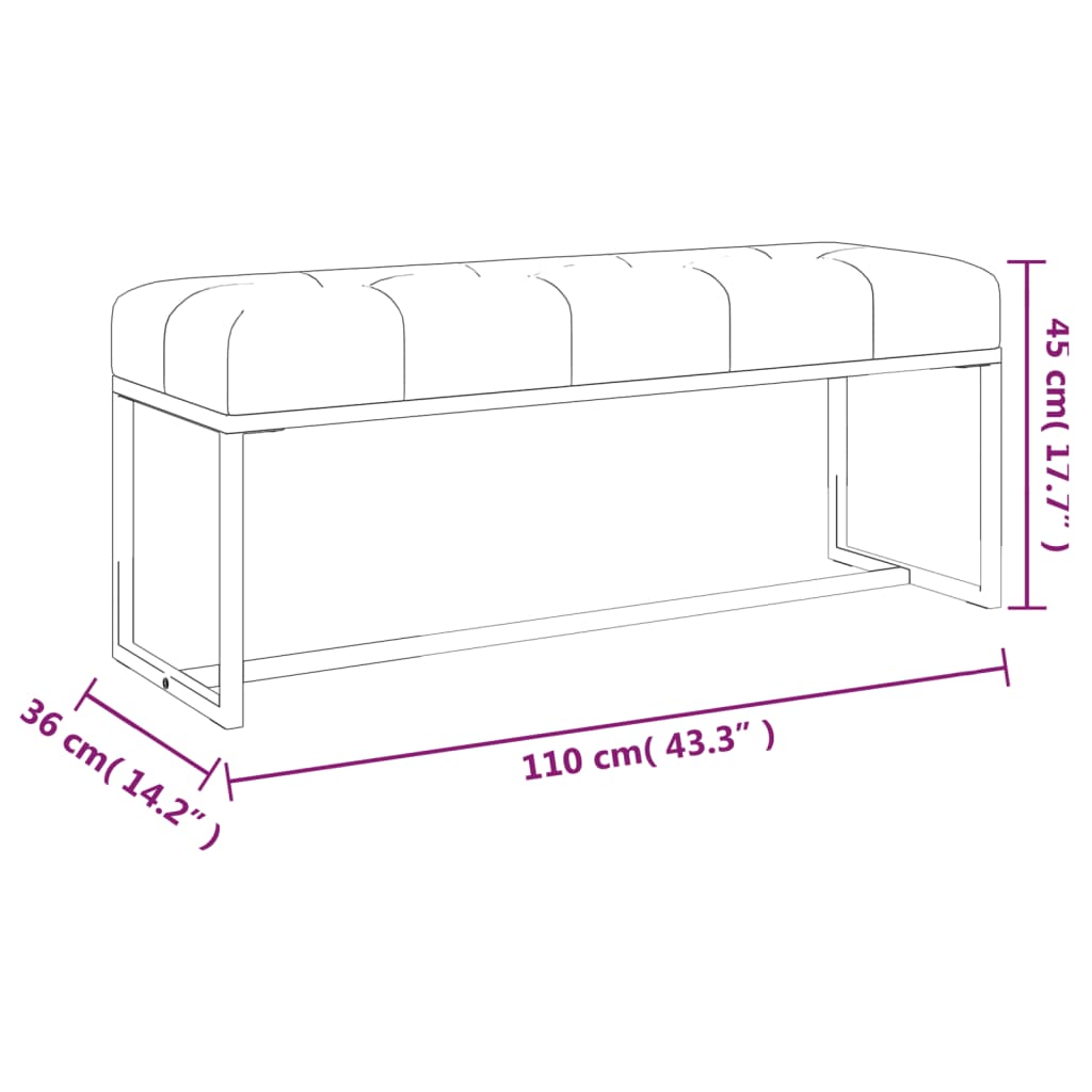 Bench 110X36X45 Cm Velvet