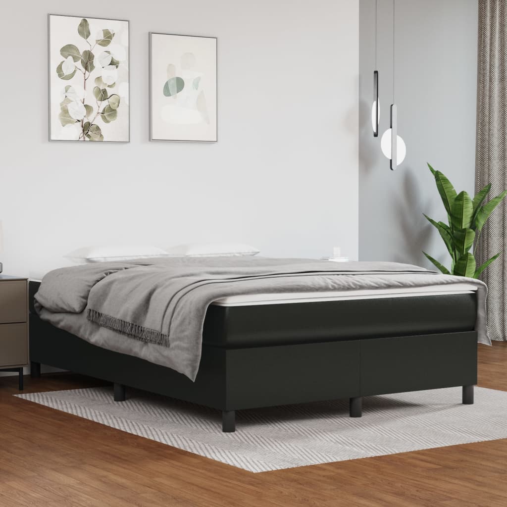 Box Spring Bed With Mattress 137X187 Cm Faux Leather