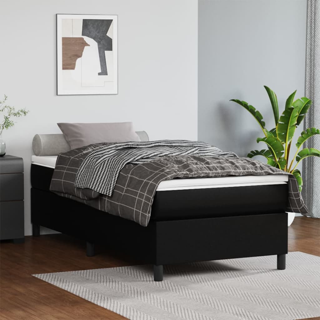 Box Spring Bed With Mattress 137X187 Cm Faux Leather