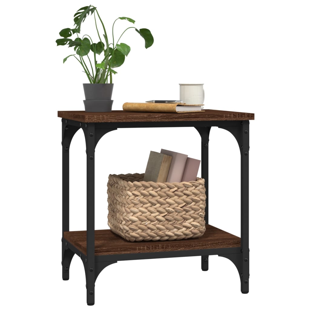 Side Table Brown Oak 40x30x42 cm Engineered Wood