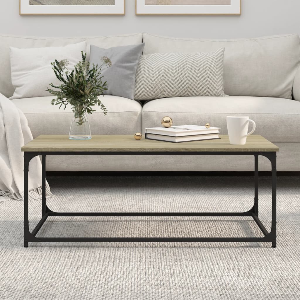 Coffee Table Engineered Wood And Iron