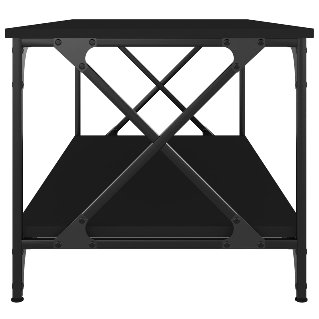 Coffee Table Black 100x50x45 cm Engineered Wood and Iron