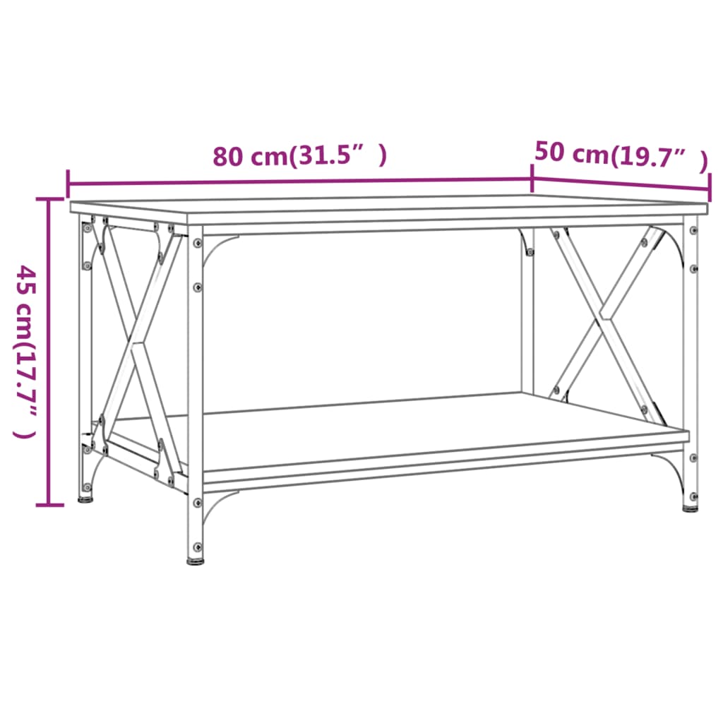 Coffee Table Engineered Wood And Iron