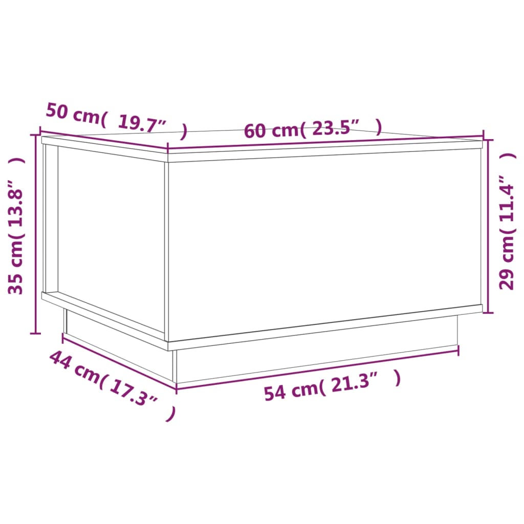 Coffee Table 60X50X35 Cm Solid Wood Pine