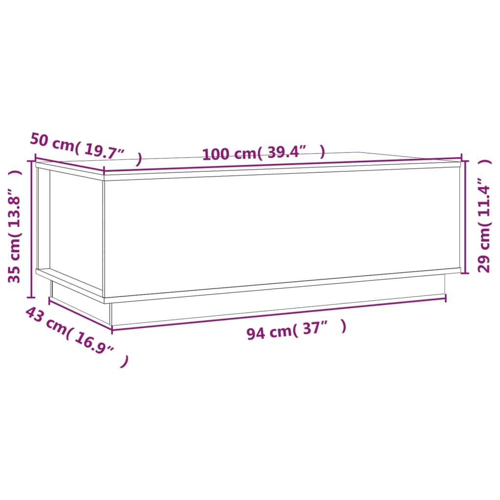 Coffee Table 00X50X35 Cm Solid Wood Pine