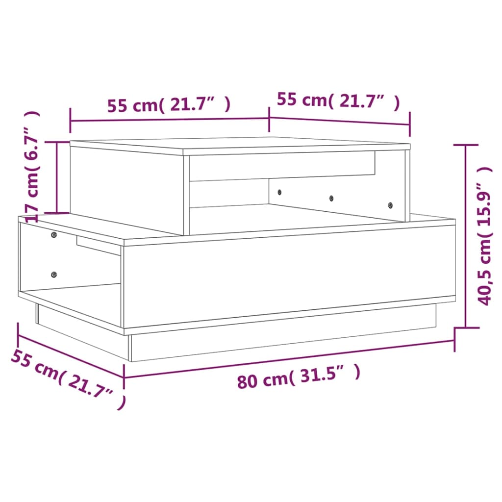 Coffee Table 80X55X40.5 Cm Solid Wood Pine