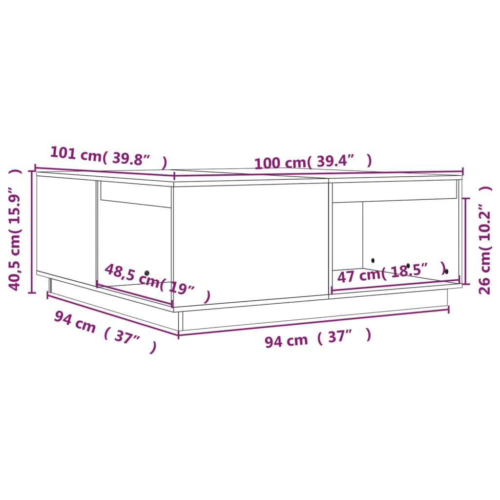 Coffee Table Solid Wood Pine