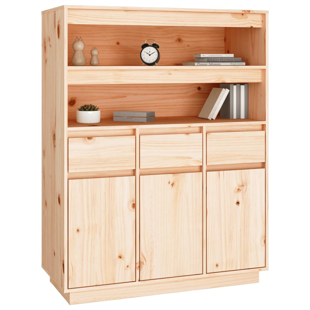 Highboard 89X40X6.5 Cm Solid Wood Pine