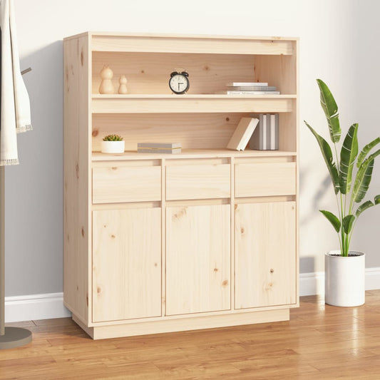 Highboard 89X40X6.5 Cm Solid Wood Pine