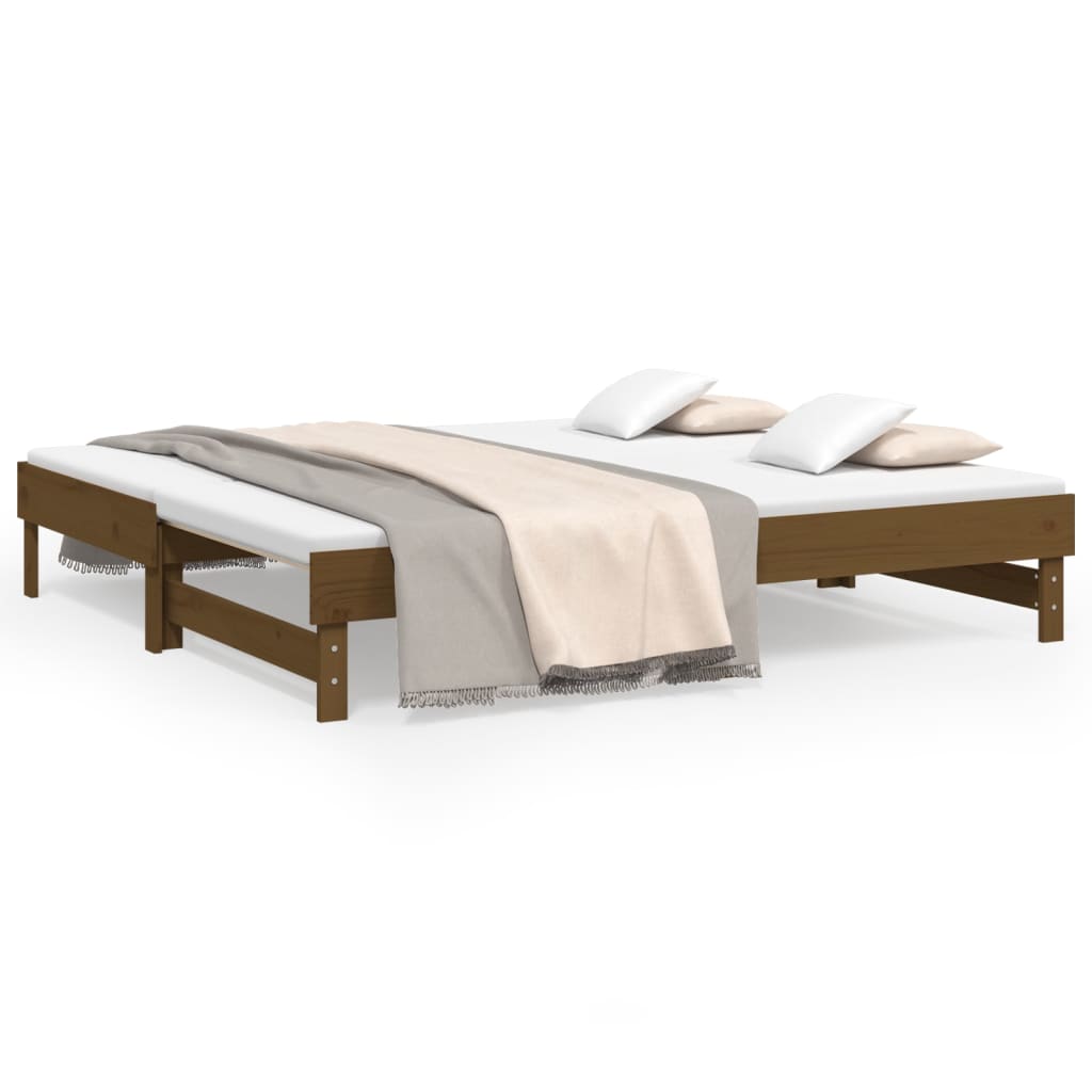 Pull-Out Day Bed 2X(92X187) Cm Single Size Solid Wood Pine