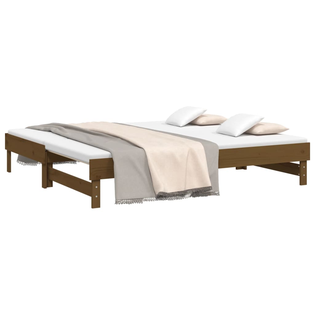 Pull-Out Day Bed 2X(92X187) Cm Single Size Solid Wood Pine