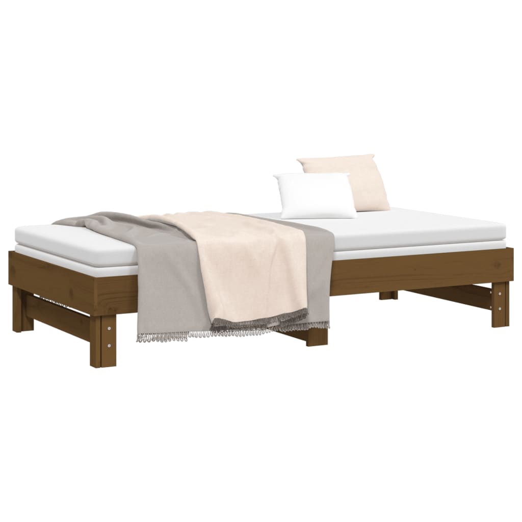 Pull-Out Day Bed 2X(92X187) Cm Single Size Solid Wood Pine