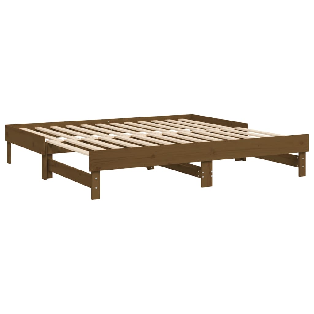 Pull-Out Day Bed 2X(92X187) Cm Single Size Solid Wood Pine