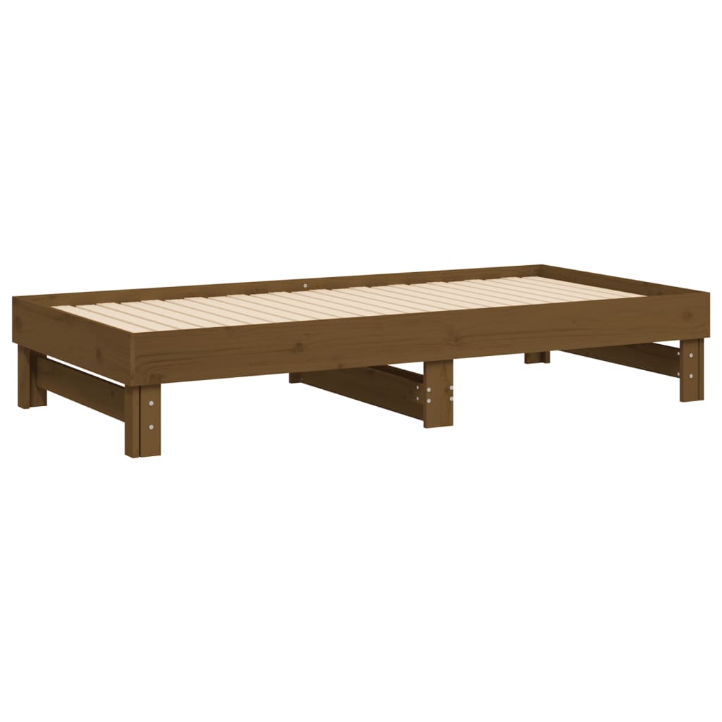 Pull-Out Day Bed 2X(92X187) Cm Single Size Solid Wood Pine