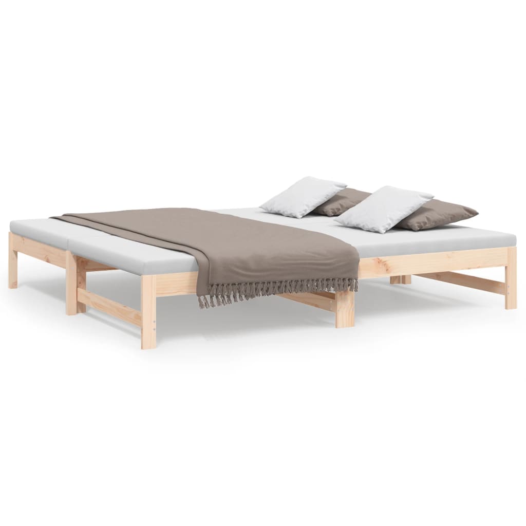 Pull-Out Day Bed 2X(92X187) Cm Single Size Solid Wood Pine