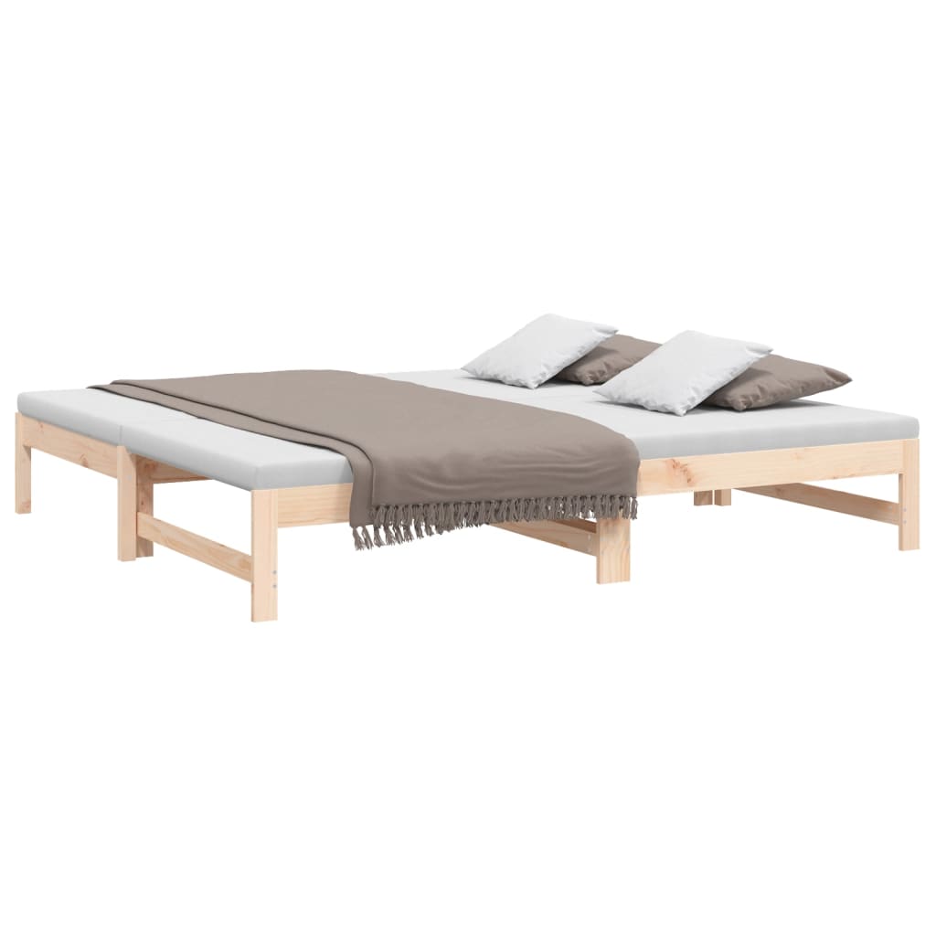 Pull-Out Day Bed 2X(92X187) Cm Single Size Solid Wood Pine