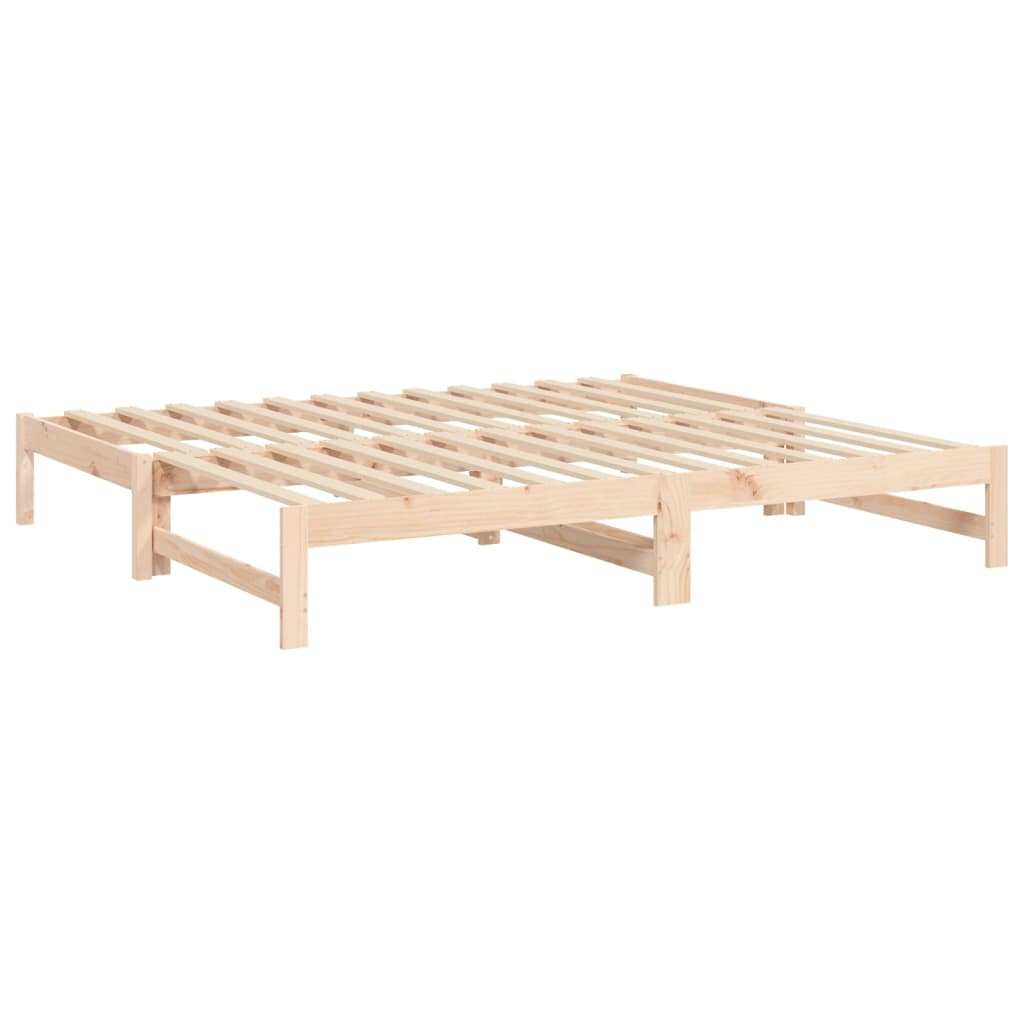 Pull-Out Day Bed 2X(92X187) Cm Single Size Solid Wood Pine