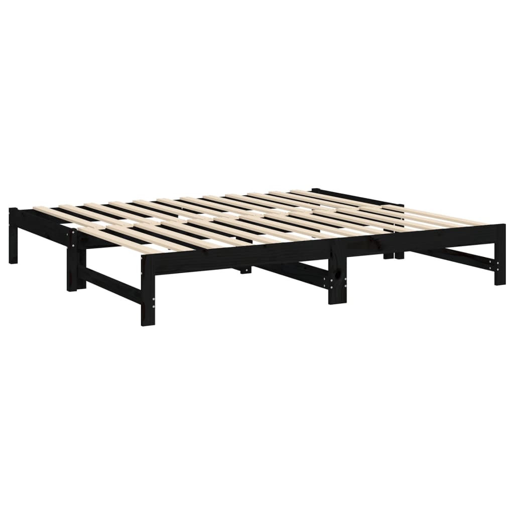 Pull-Out Day Bed 2X(92X187) Cm Single Size Solid Wood Pine