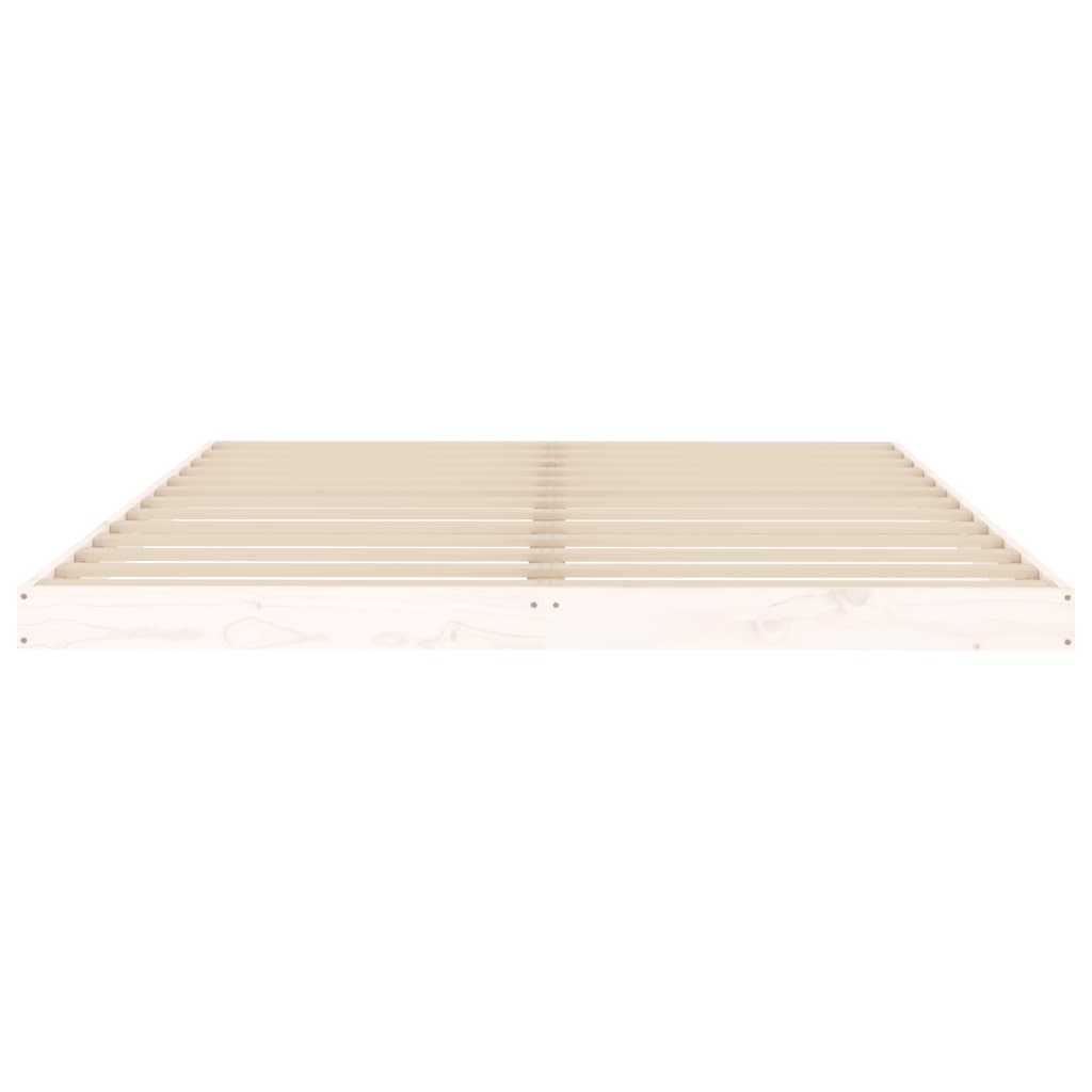 Bed Frame White 153x203 cm Solid Wood Pine Queen Size