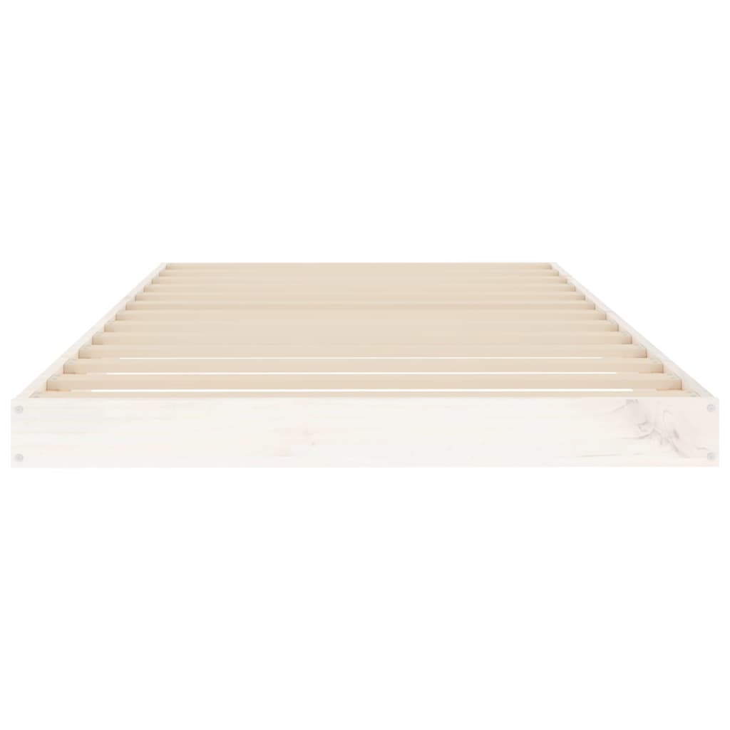 Bed Frame White 92X187 Cm Single Size Solid Wood Pine