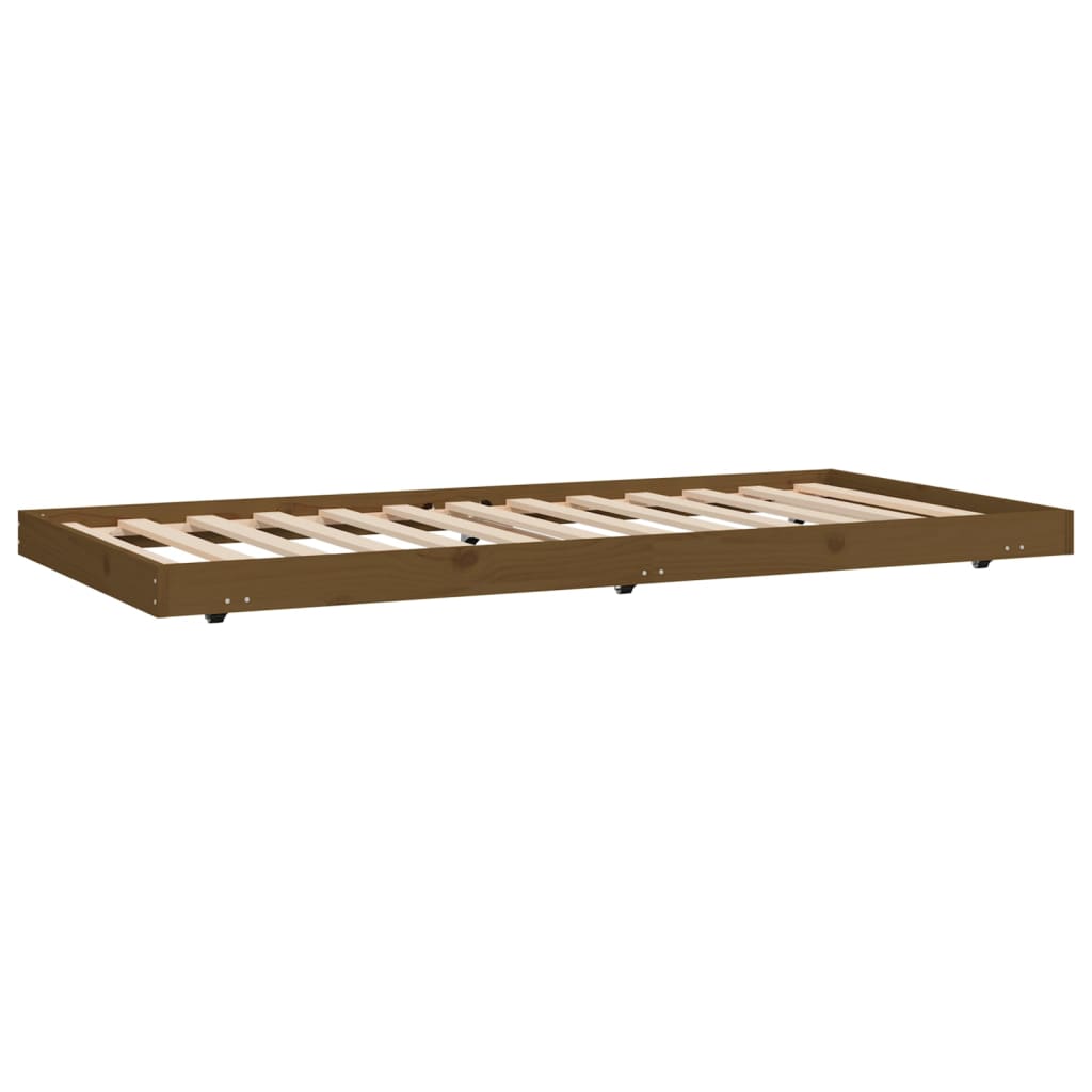 Bed Frame Honey Brown 92X187 Cm Solid Wood Pine Single Size