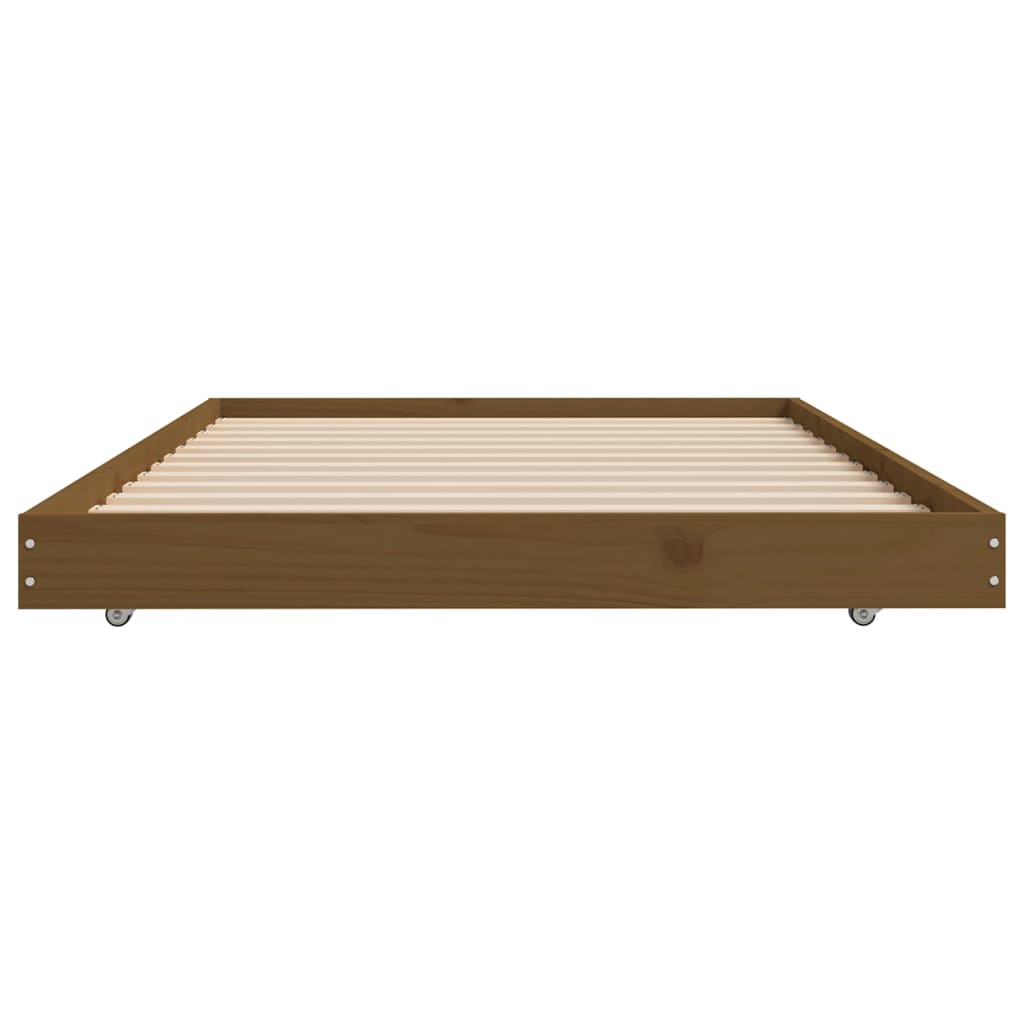 Bed Frame Honey Brown 92X187 Cm Solid Wood Pine Single Size