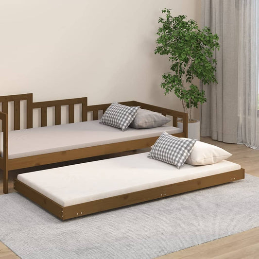 Bed Frame Honey Brown 92X187 Cm Solid Wood Pine Single Size