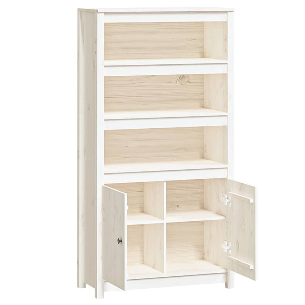 Highboard White 80x35x154 cm Solid Wood Pine