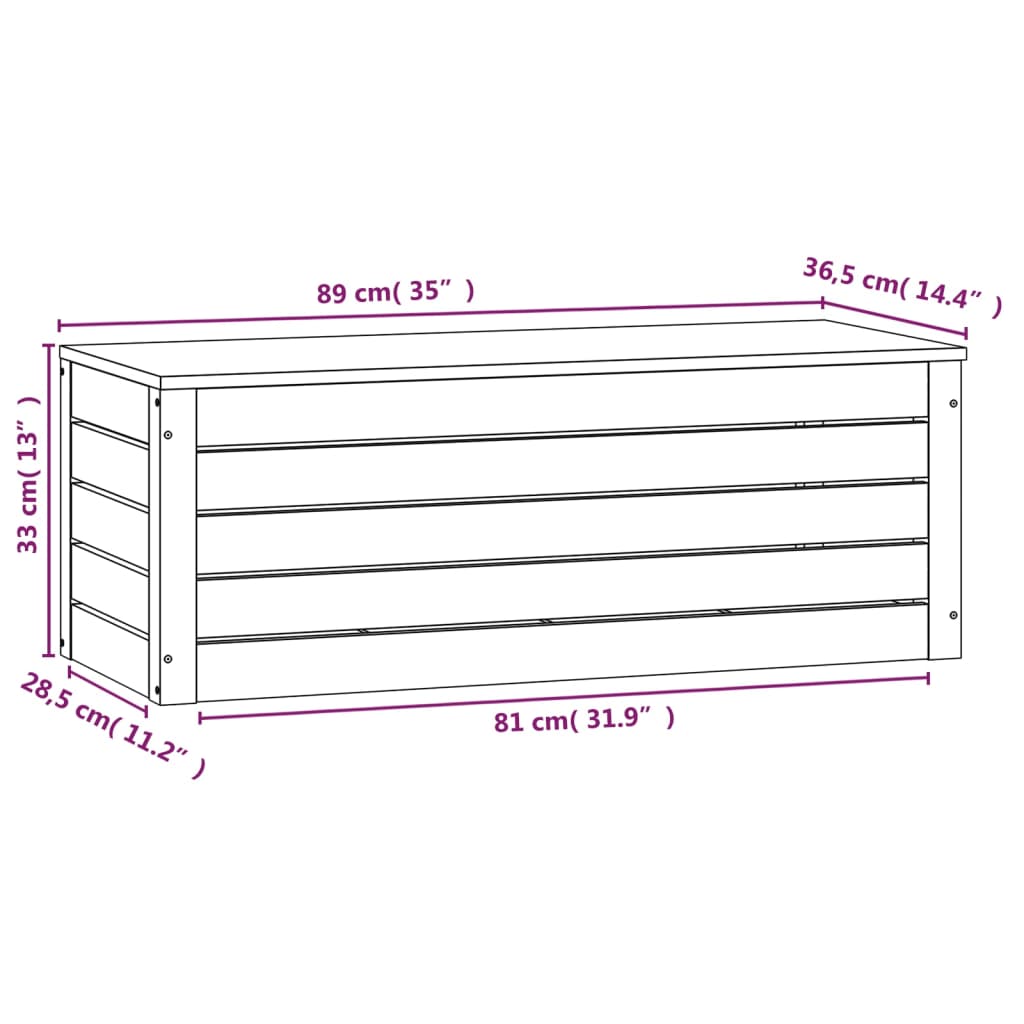 Storage Box Solid Wood Pine