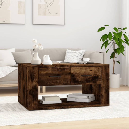 Coffee Table Smoked Oak 80x50x40 cm Engineered Wood