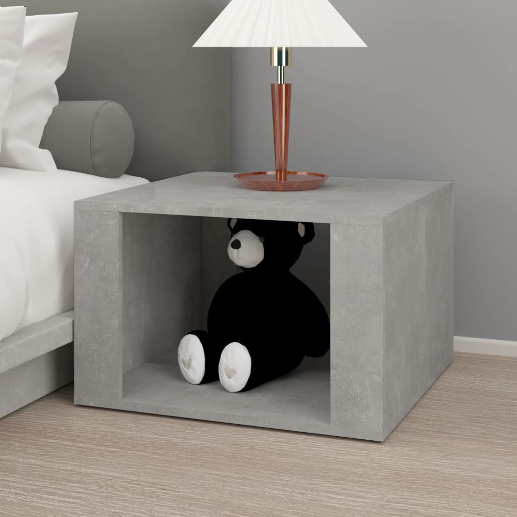 Bedside Table Concrete Grey 57x55x36 cm Engineered Wood