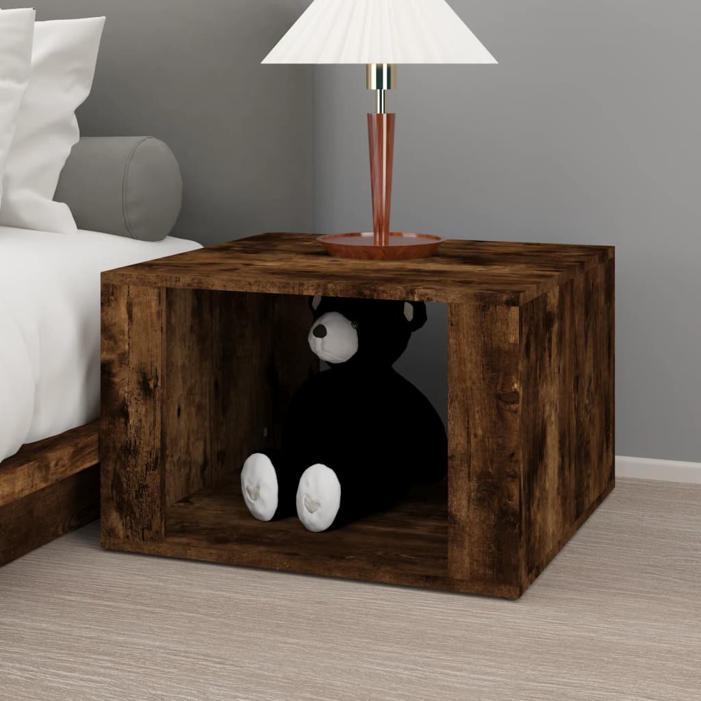 Bedside Table Smoked Oak 57x55x36 cm Engineered Wood