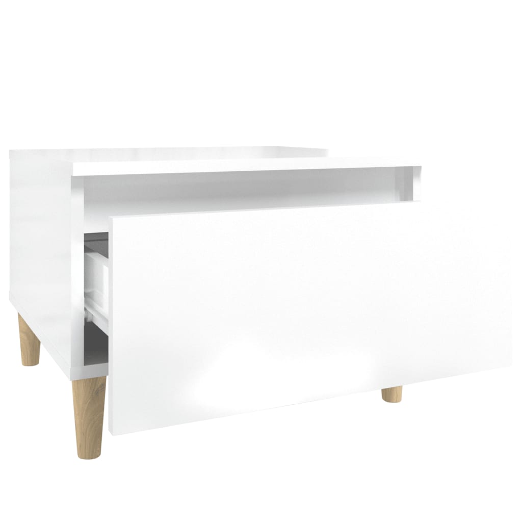 Side Tables 2 pcs High Gloss White 50x46x35 cm Engineered Wood