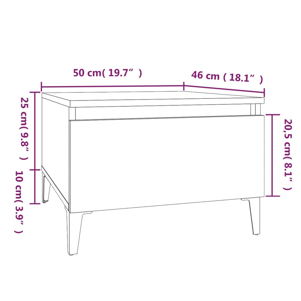 Side Table Smoked Oak 50x46x35 cm Engineered Wood