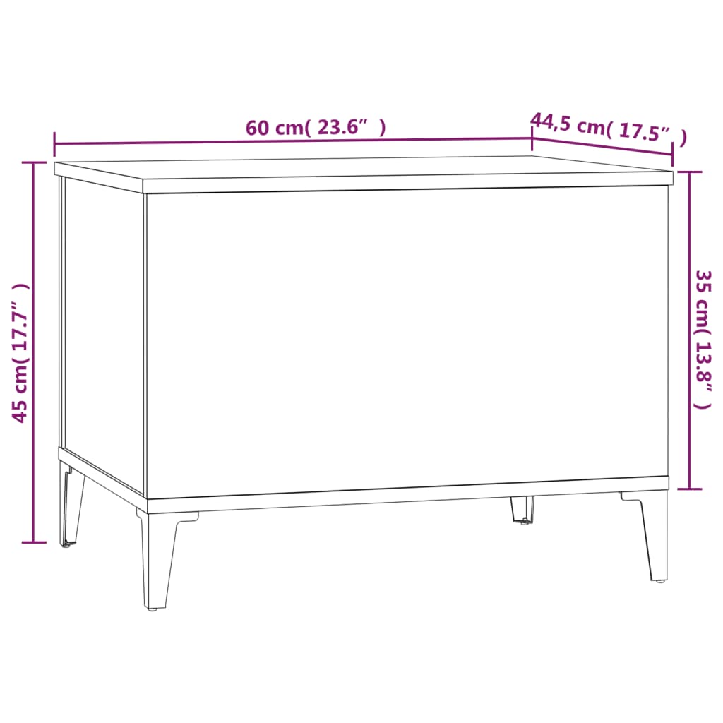 Coffee Table Black 60x44.5x45 cm Engineered Wood