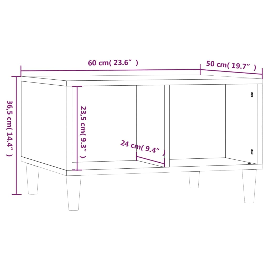 Coffee Table 60X50X36.5 Cm Engineered Wood