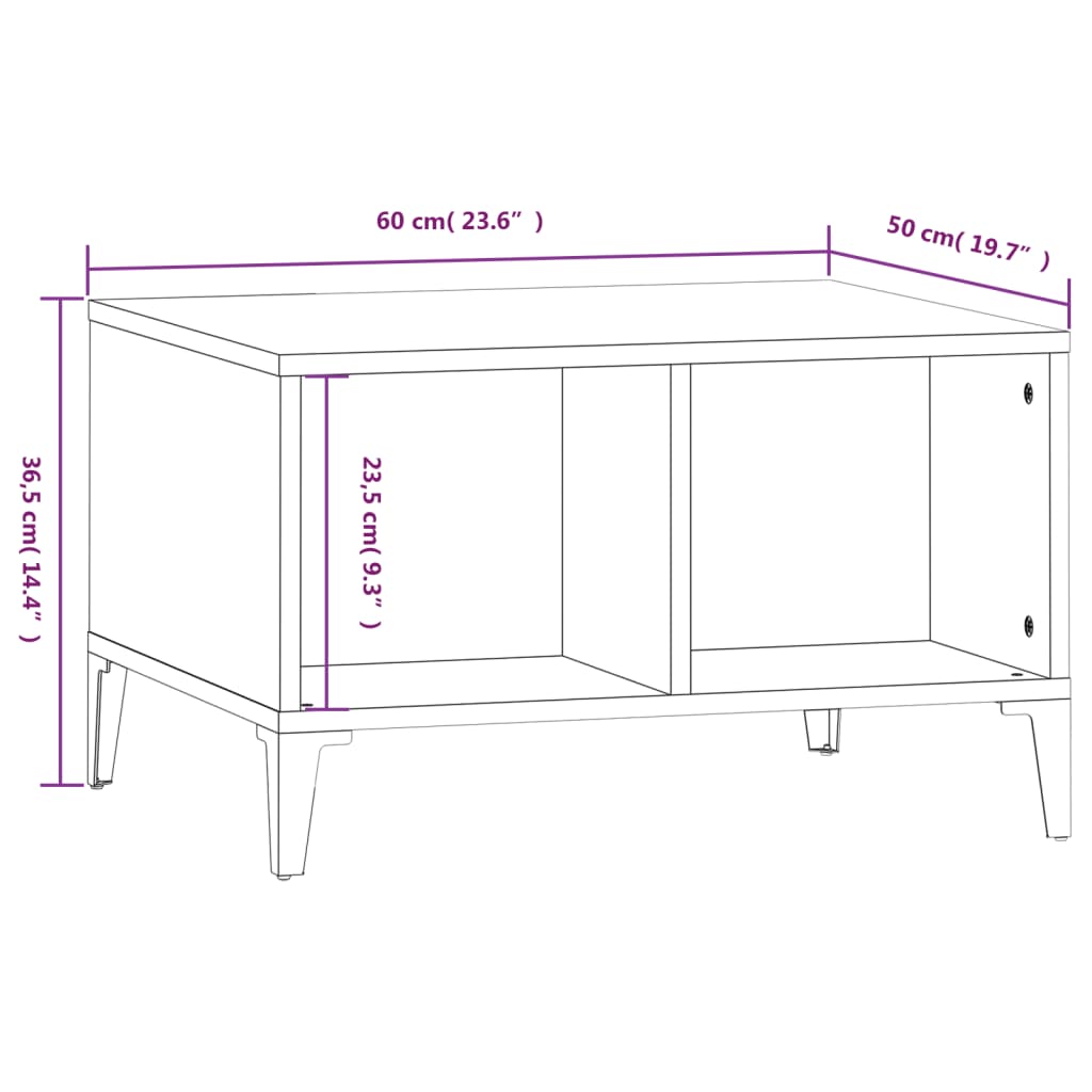 Coffee Table 60X50X36.5 Cm Engineered Wood