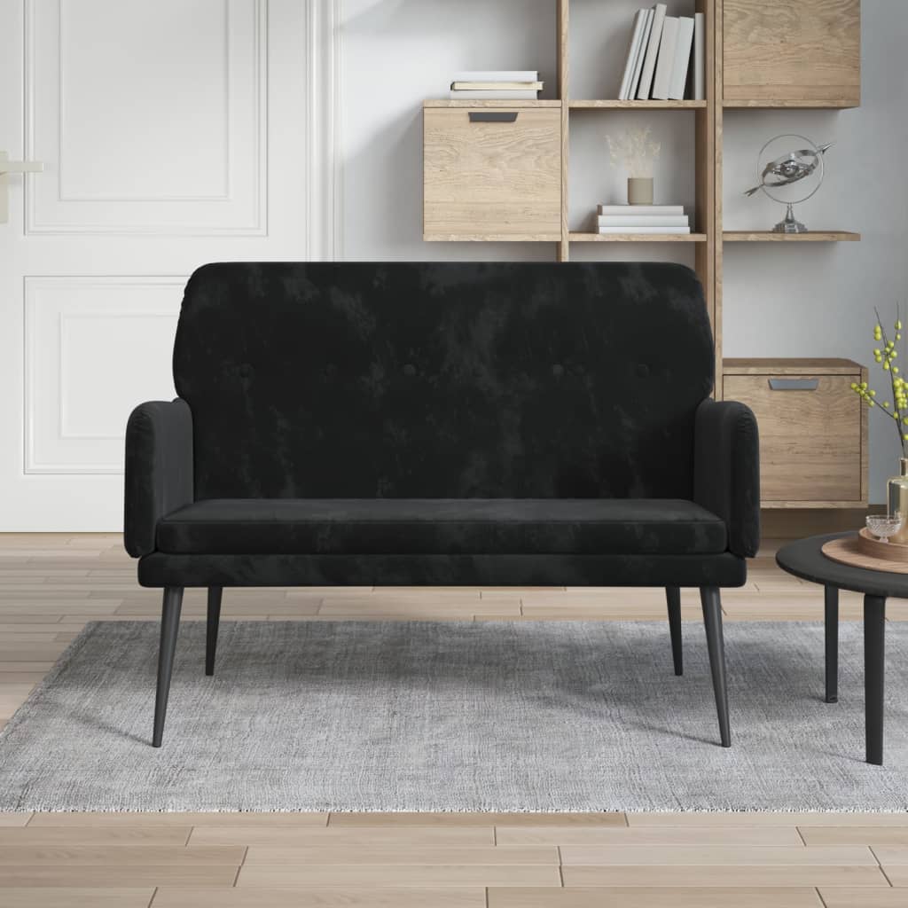 Bench Black 108x79x79 cm Velvet