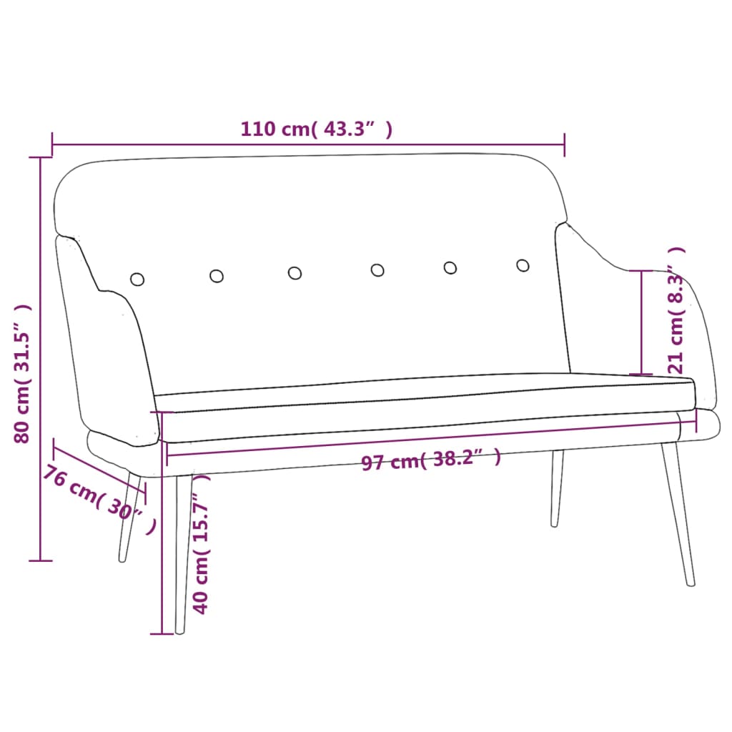 Bench 110X76X80 Cm Fabric